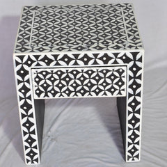 Bone Inlay Star Geometrical pattern Bedside Table