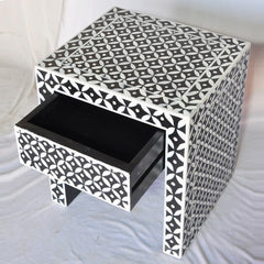 Bone Inlay Star Geometrical pattern Bedside Table