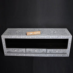 Bone inlay Grey Floral 3 Drawer TV Unit