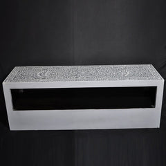 Bone inlay Grey Floral 3 Drawer TV Unit