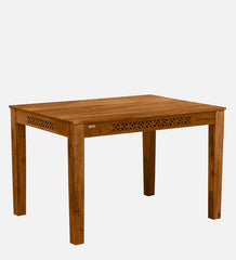 Shanti Surprise Sheesham Wood 4 Seater Dining Table In Scratch Resistant Rustic Teak Finish