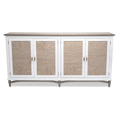 Ethereal Whites Handmade Indian Furniture Carved Solid Mango Wood Sideboard