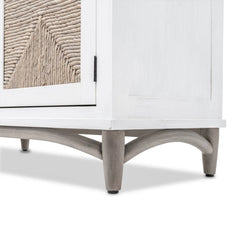 Ethereal Whites Handmade Indian Furniture Carved Solid Mango Wood Sideboard