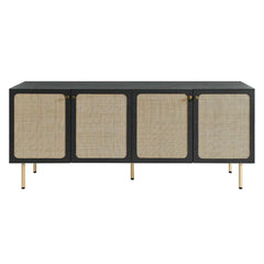 Rattan Elegance Series Solid Teak Wood Sideboard