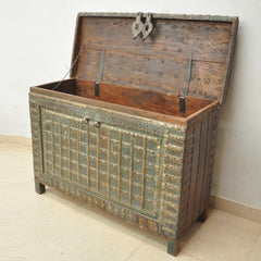 Indian Brasswork Antique Blanket Box / Pitara