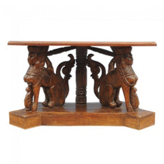 Hand Carved Unique Timber Sculpture Hall Table