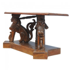 Hand Carved Unique Timber Sculpture Hall Table