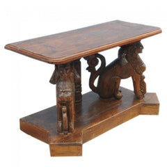 Hand Carved Unique Timber Sculpture Hall Table