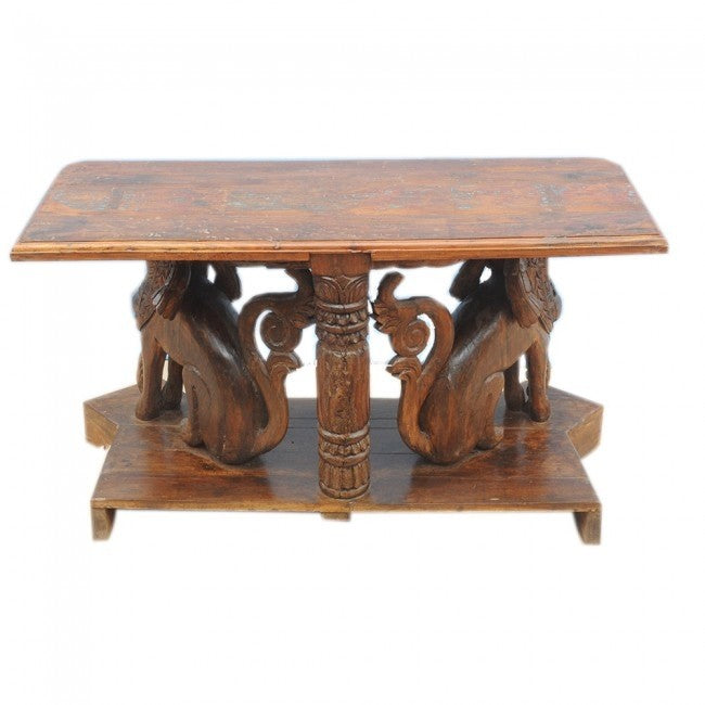 Hand Carved Unique Timber Sculpture Hall Table