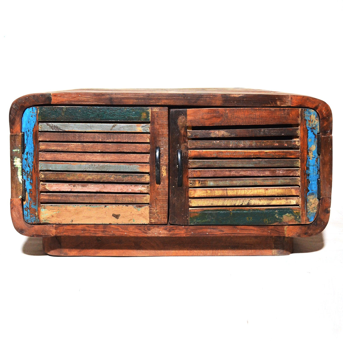 SALVAGE Reclaimed Timber 4 Doors Coffee Table Multicolour 80x80x45cm