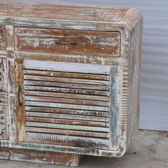 SALVAGE Reclaimed Timber Sideboard Buffet Hutch White 180x40x90cm