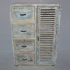 SALVAGE Reclaimed Timber Cabinet Chest of Drawer White 80x40x120cm