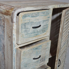 SALVAGE Reclaimed Timber Cabinet Chest of Drawer White 80x40x120cm