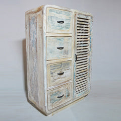 SALVAGE Reclaimed Timber Cabinet Chest of Drawer White 80x40x120cm