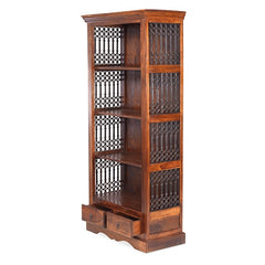 Takat Metal Jali Natural Indian 4 Shelf Bookcase