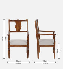 Shanti Surprise Teak Wood Arm Chair In Provincial Teak Finish