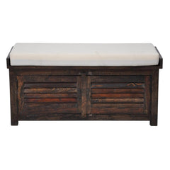 Shutter solid wood storage chest with seat