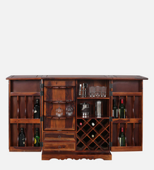 Takat Metal Bar Cabinet In Honey Oak Finish 112x48x94Cm