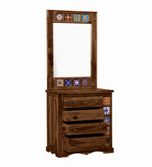 Moroccan Mosaic Mango Wood Dresser in Provincial Teak Finish