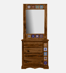 Moroccan Mosaic Mango Wood Dresser in Provincial Teak Finish