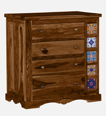 Moroccan Mosaic Mango Wood Dresser in Provincial Teak Finish