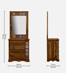 Moroccan Mosaic Mango Wood Dresser in Provincial Teak Finish