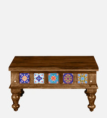 Moroccan Mosaic Mango Wood Medium Coffee Table In Provincial Teak Finish