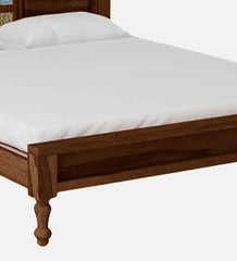 Moroccan Mosaic Mango Wood Queen Size Bed In Provincial Teak Finish