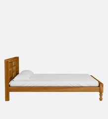 Moroccan Mosaic Mango Wood Queen Size Bed In Rustic Teak Finish