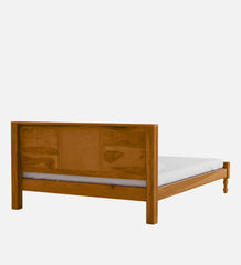 Moroccan Mosaic Mango Wood Queen Size Bed In Rustic Teak Finish