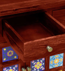 Moroccan Mosaic Mango Wood Sideboard In Honey Oak