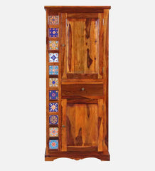 Moroccan Mosaic Mango Wood 1 Door Wardrobe In Honey Oak Finish