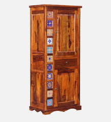 Moroccan Mosaic Mango Wood 1 Door Wardrobe In Honey Oak Finish