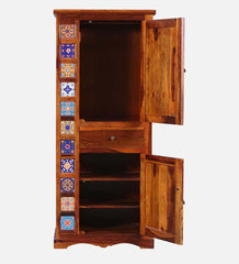 Moroccan Mosaic Mango Wood 1 Door Wardrobe In Honey Oak Finish