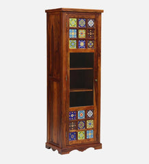 Moroccan Mosaic Handmade Mango Wood Bookcase In Honey Oak Finish