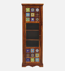 Moroccan Mosaic Handmade Mango Wood Bookcase In Honey Oak Finish