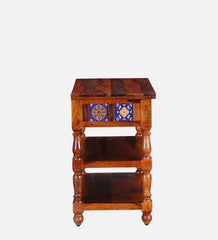 Moroccan Mosaic Mango Wood Console Table In Honey Oak Finish