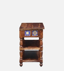 Moroccan Mosaic Mango Wood Console Table In Provincial Teak Finish