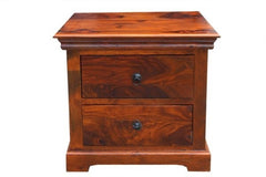 WOODEN BEDSIDE CABINET WITH COLONIAL DRAWERS