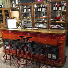 Transport Metal Industrial Jodhpur Truck Home Commercial Bar Counter Red