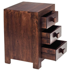 Boston Kompact Dark 3 Drawer Bedside