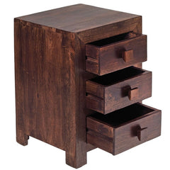 Boston Kompact Dark 3 Drawer Bedside