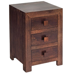 Boston Kompact Dark 3 Drawer Bedside