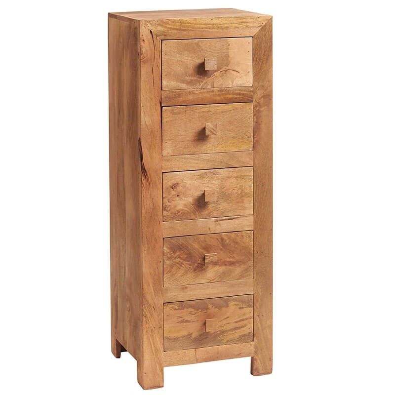 Boston Kompact Light Solid Wood 5 Drawer Chest Size