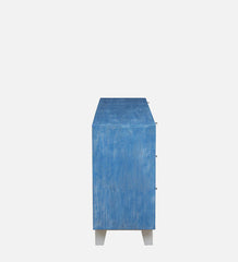 Brush & Timber Handmade Mango Wood Handpainted Sideboard in blue