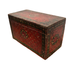 Indian Antique Hand Painted Indian Blanket Box