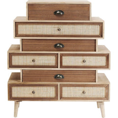 Vivid Rattan Woven Jute Chest of drawers Dresser tallboy Small 65x35x70cm