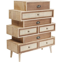 Vivid Rattan Woven Jute Chest of drawers Dresser tallboy Small 65x35x70cm