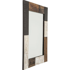 Vivid Noir Contemporary Mango Wood Bathroom Wall Mirror 100x80cm