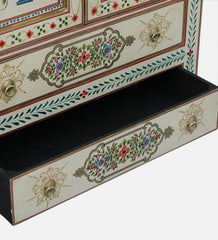 Solid Wood Embossed Cabinet In Multicolour